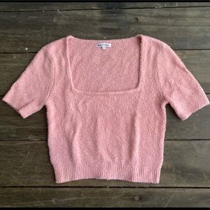Reformation pink cropped sweater. Organic cotton, size M